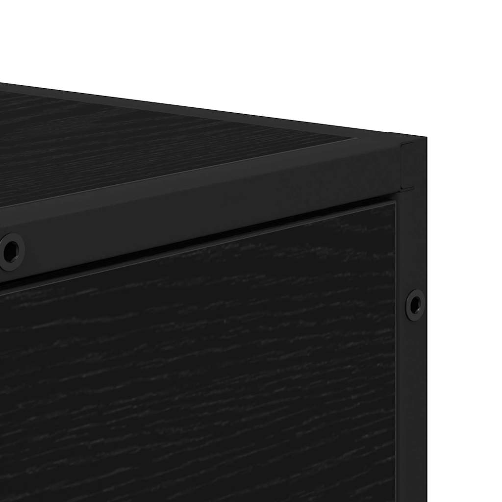 vidaXL Sideboard Schwarz Eichen-Optik 35,5 x 35 x 76 cm