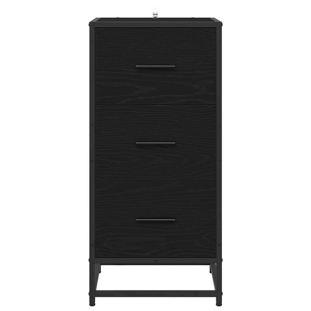 vidaXL Sideboard Schwarz Eichen-Optik 35,5 x 35 x 76 cm