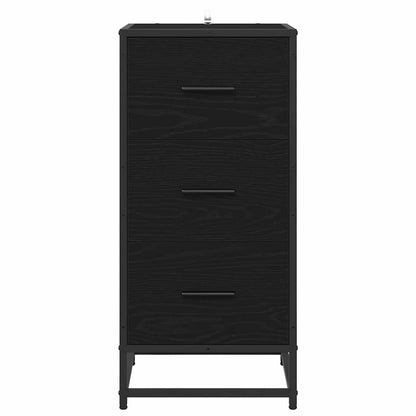 vidaXL Sideboard Schwarz Eichen-Optik 35,5 x 35 x 76 cm
