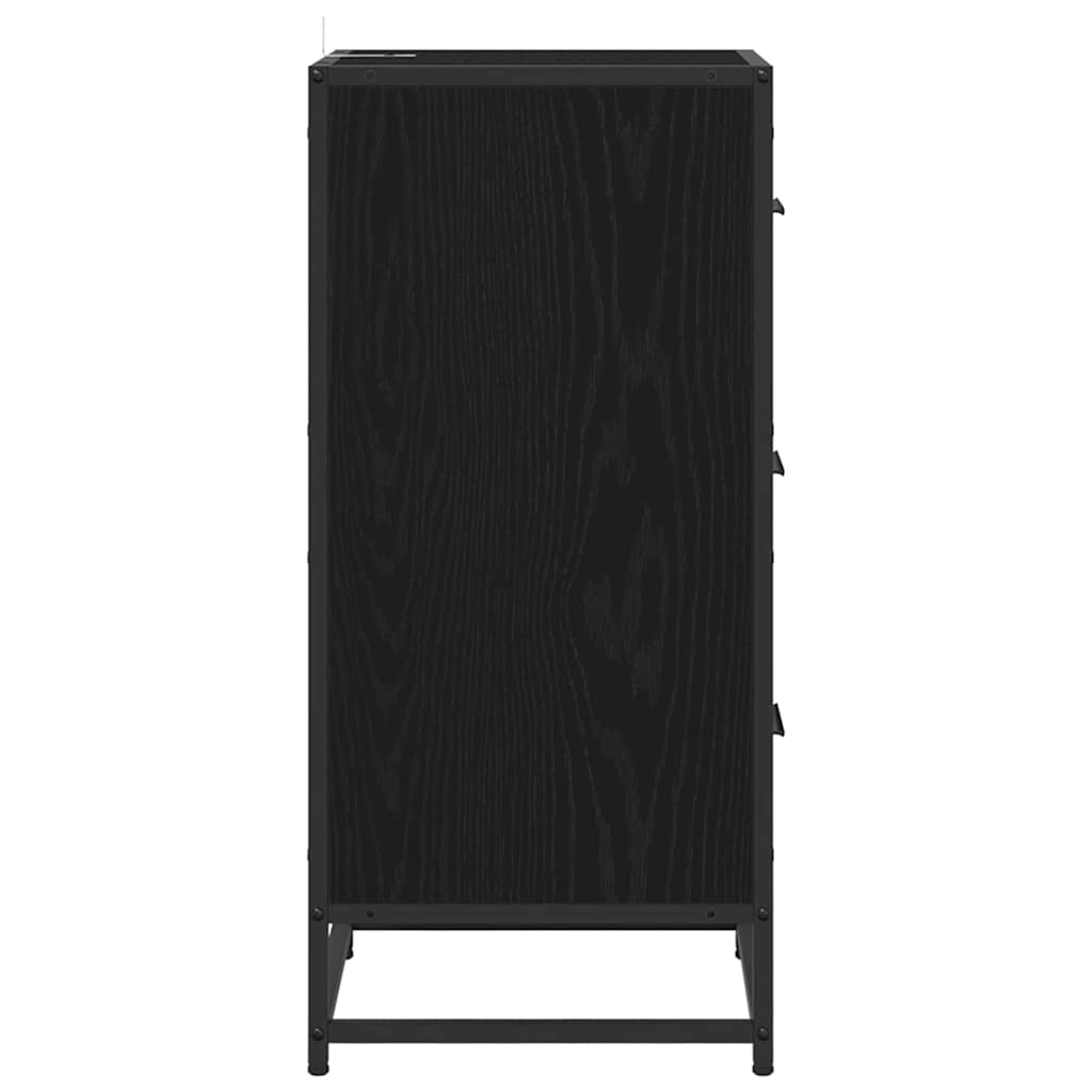 vidaXL Sideboard Schwarz Eichen-Optik 35,5 x 35 x 76 cm
