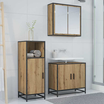 vidaXL Badezimmermöbel-Set mit Regal Artisan-Eiche 35 x 37,5 x 100 cm