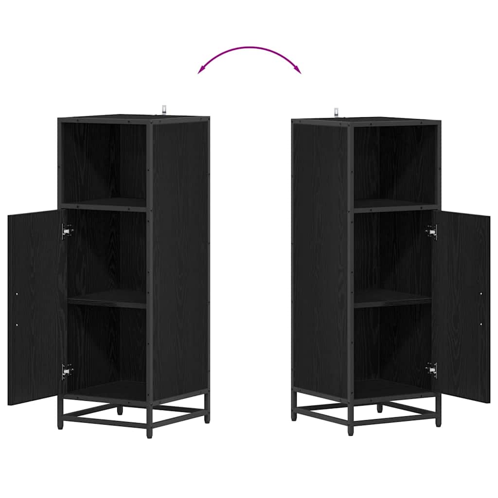 Badezimmermöbel-Set Schwarz Eichen-Optik 35 x 37,5 x 100 cm