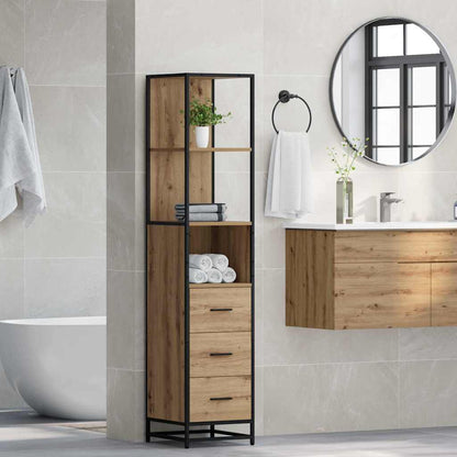 vidaXL Badezimmermöbel-Set mit Regal Artisan-Eiche 35 x 37,5 x 166 cm