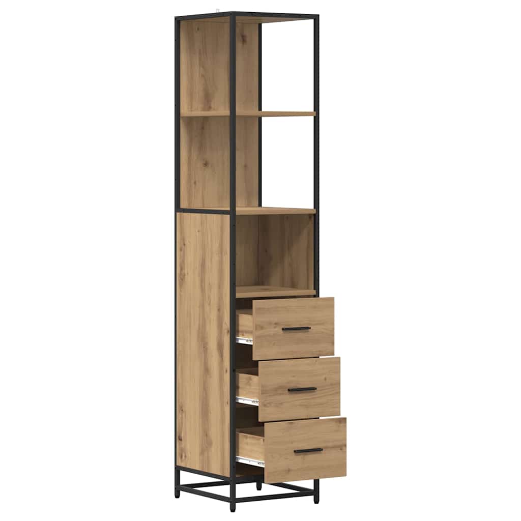 vidaXL Badezimmermöbel-Set mit Regal Artisan-Eiche 35 x 37,5 x 166 cm