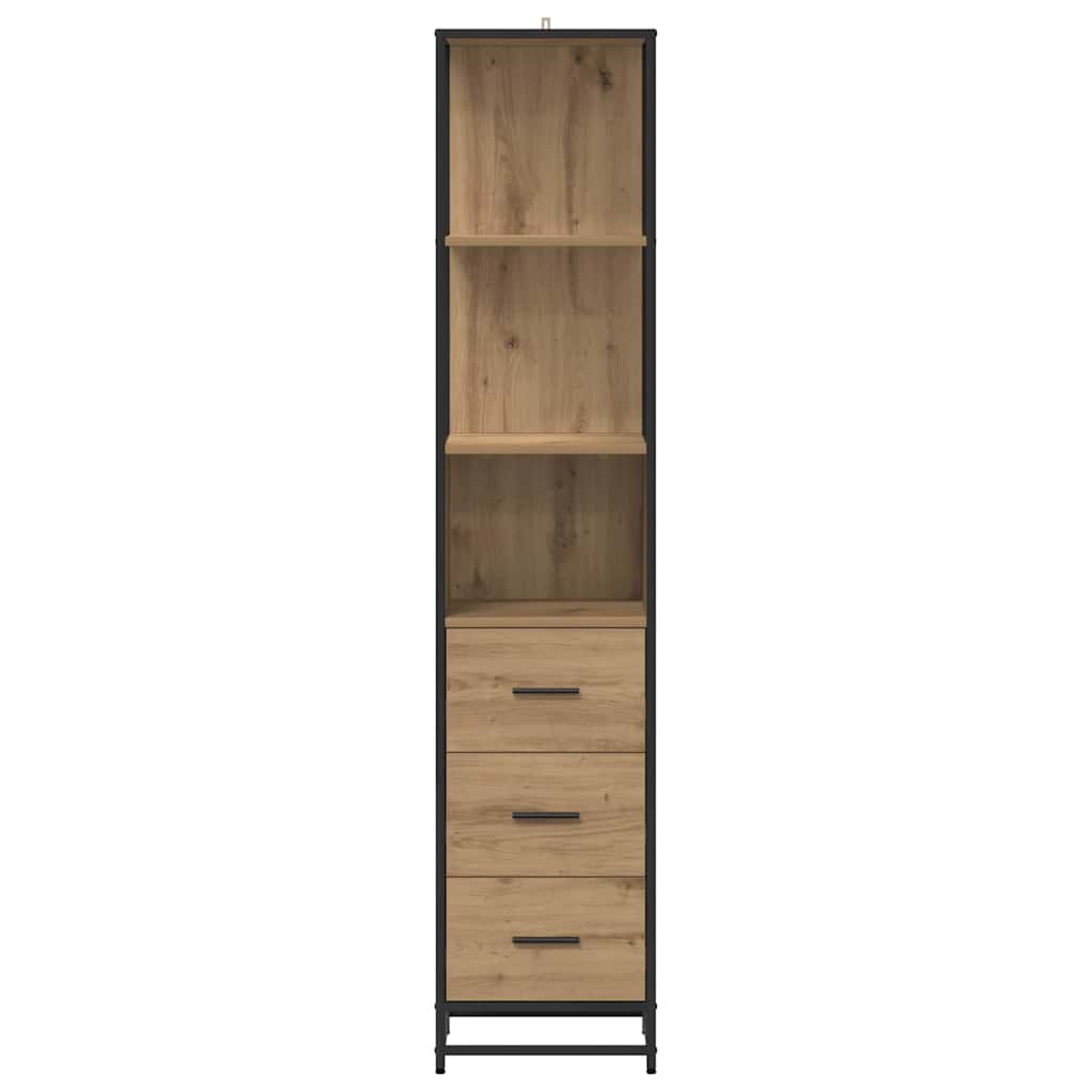 vidaXL Badezimmermöbel-Set mit Regal Artisan-Eiche 35 x 37,5 x 166 cm