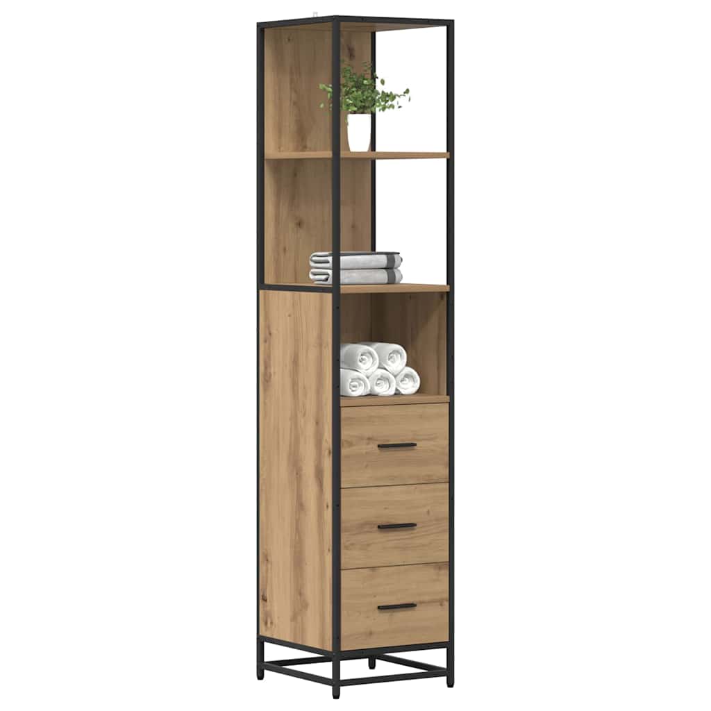vidaXL Badezimmermöbel-Set mit Regal Artisan-Eiche 35 x 37,5 x 166 cm