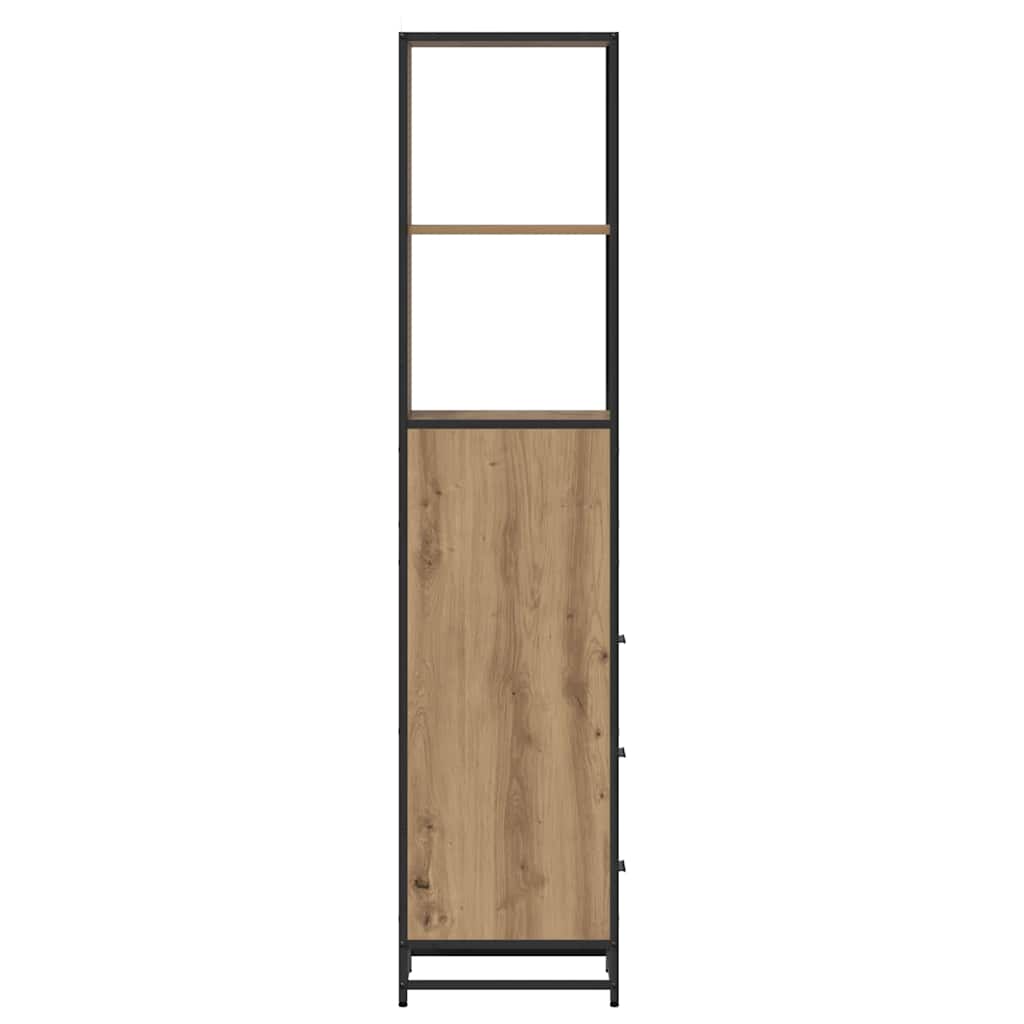 vidaXL Badezimmermöbel-Set mit Regal Artisan-Eiche 35 x 37,5 x 166 cm