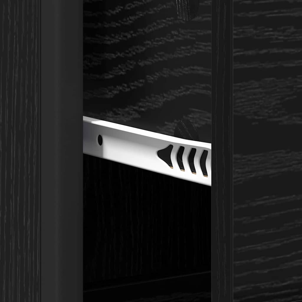 Badezimmermöbel-Set Schwarz Eichen-Optik 35 x 37,5 x 166 cm