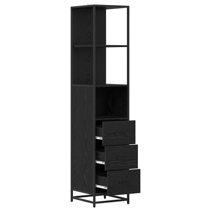 Badezimmermöbel-Set Schwarz Eichen-Optik 35 x 37,5 x 166 cm