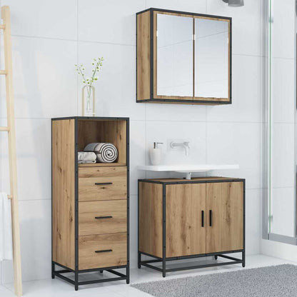 vidaXL Badezimmermöbel-Set mit Regal Artisan-Eiche 35 x 37,5 x 100 cm
