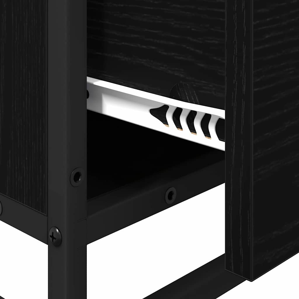 Badezimmermöbel-Set Schwarz Eichen-Optik 35 x 37,5 x 100 cm