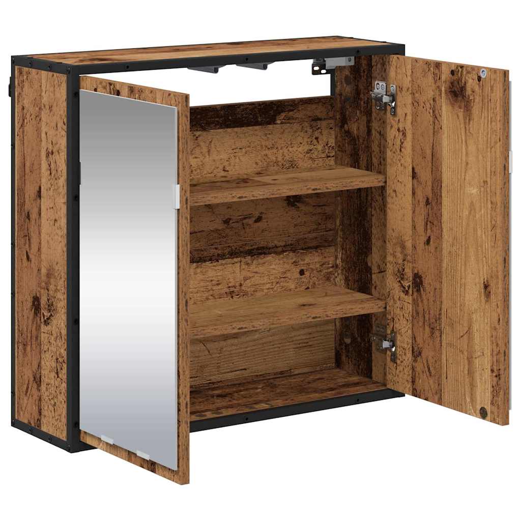 vidaXL Wandregal mit Regal Wandmontiert Altholz 65 x 20 x 60 cm