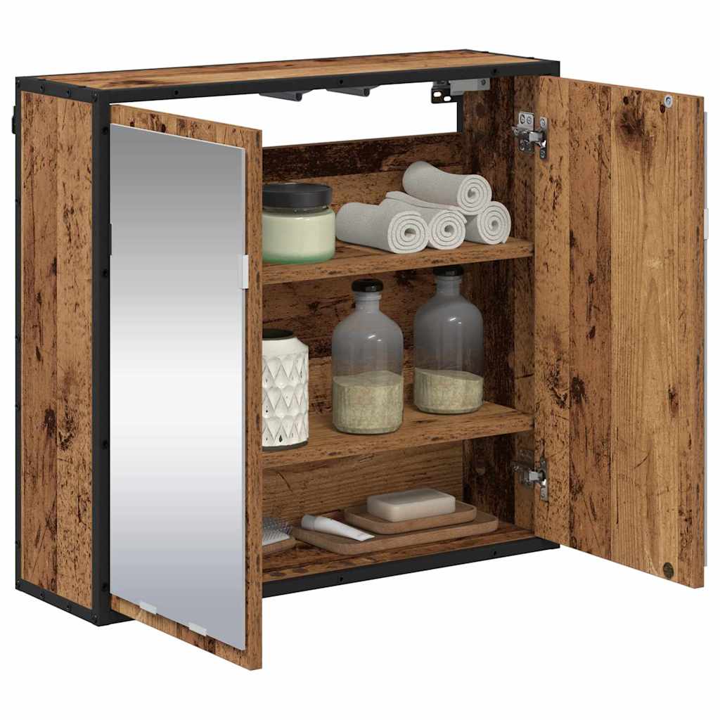 vidaXL Wandregal mit Regal Wandmontiert Altholz 65 x 20 x 60 cm