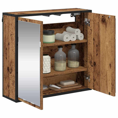 vidaXL Wandregal mit Regal Wandmontiert Altholz 65 x 20 x 60 cm