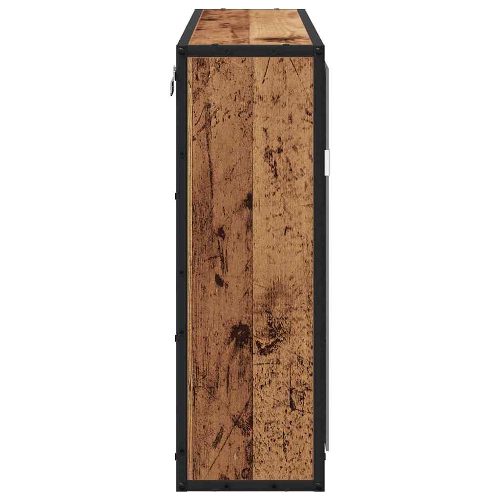 vidaXL Wandregal mit Regal Wandmontiert Altholz 65 x 20 x 60 cm