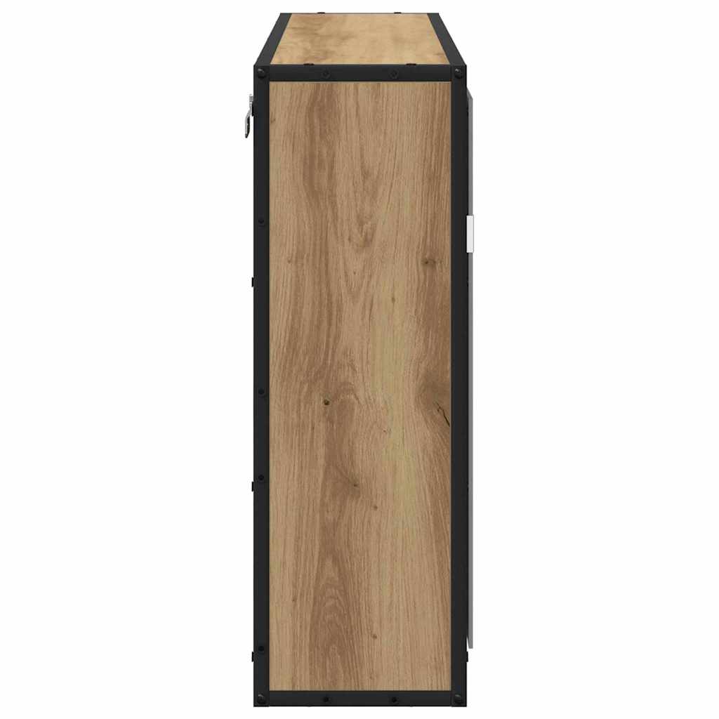vidaXL Wandregal mit Regal Wandmontiert Artisan-Eiche 65 x 20 x 60 cm