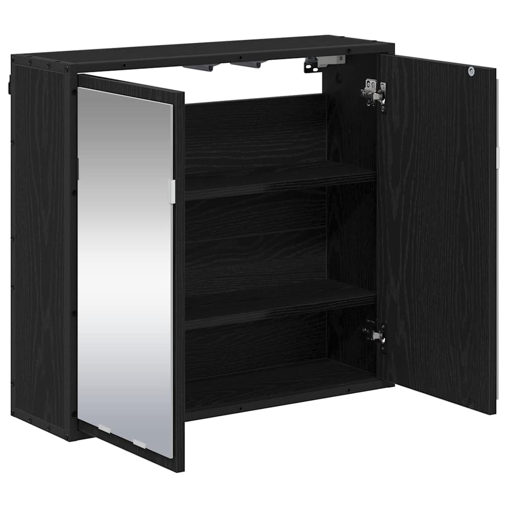 vidaXL Wandregal mit Regal Schwarz Eichen-Optik 65 x 20 x 60 cm