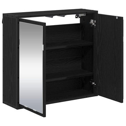 vidaXL Wandregal mit Regal Schwarz Eichen-Optik 65 x 20 x 60 cm