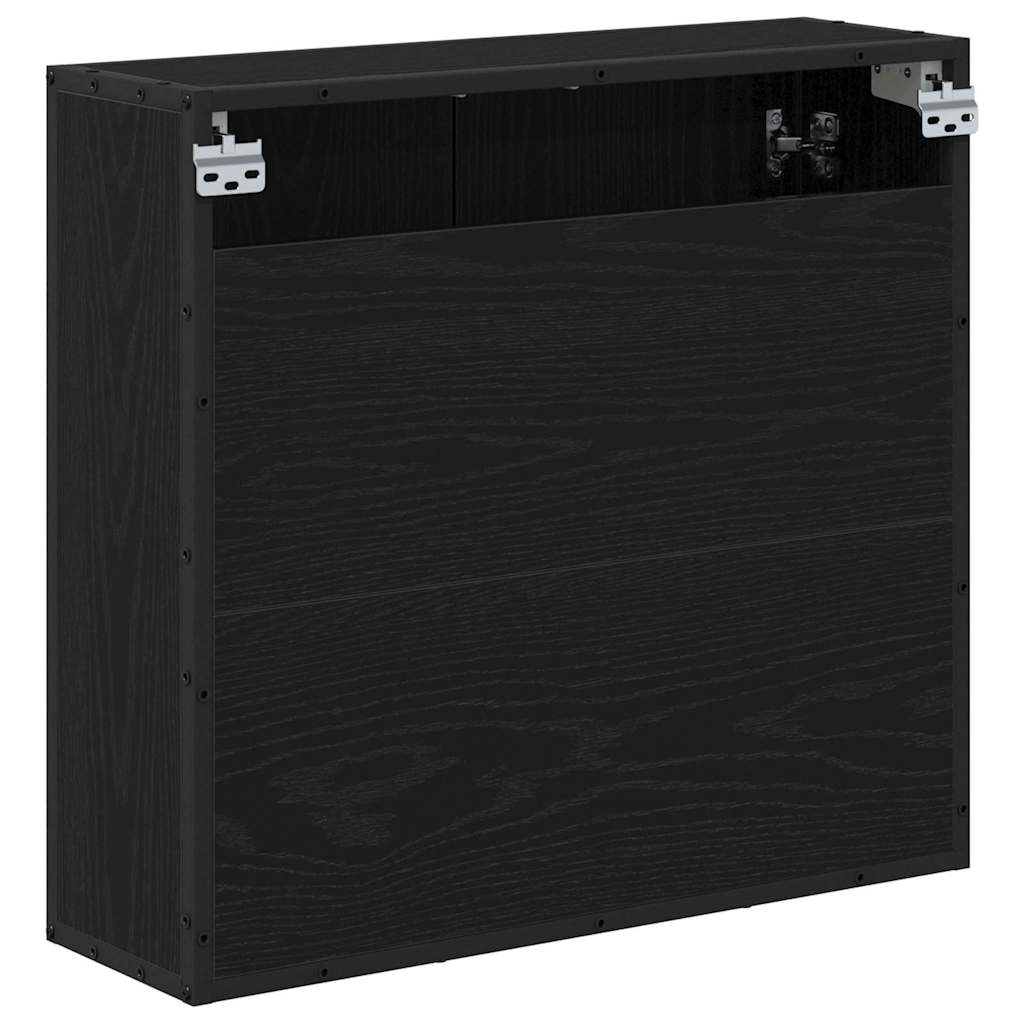 vidaXL Wandregal mit Regal Schwarz Eichen-Optik 65 x 20 x 60 cm