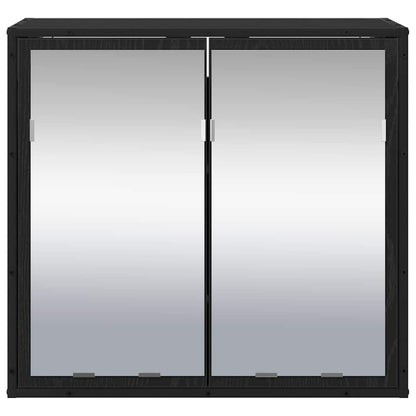 vidaXL Wandregal mit Regal Schwarz Eichen-Optik 65 x 20 x 60 cm
