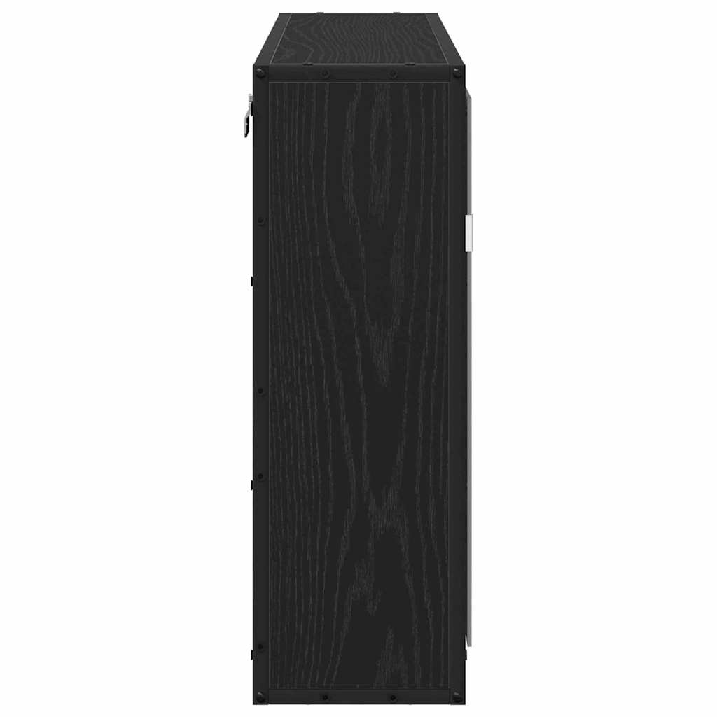 vidaXL Wandregal mit Regal Schwarz Eichen-Optik 65 x 20 x 60 cm