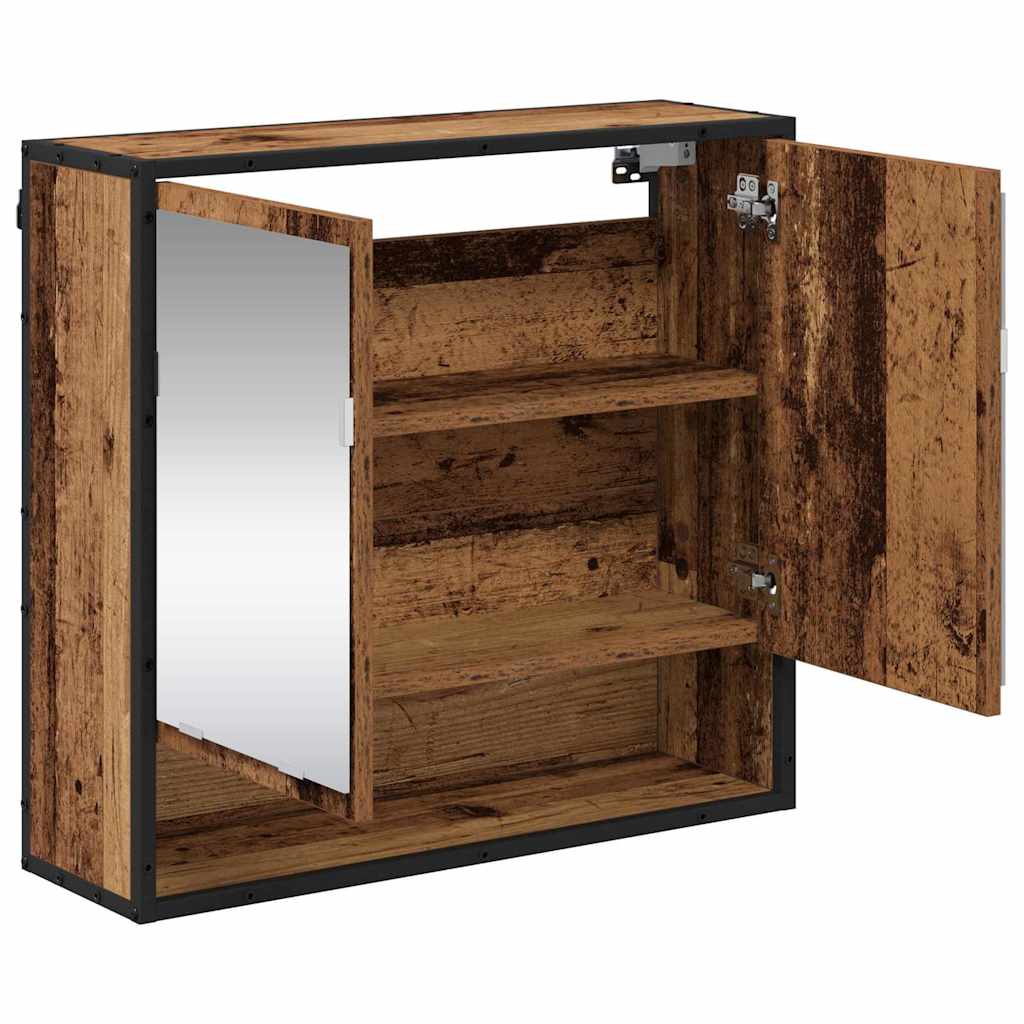 vidaXL Wandregal mit Regal Wandmontiert Altholz 65 x 20 x 60 cm