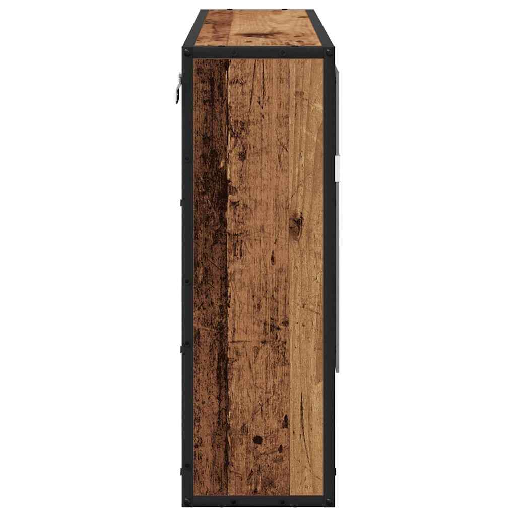vidaXL Wandregal mit Regal Wandmontiert Altholz 65 x 20 x 60 cm