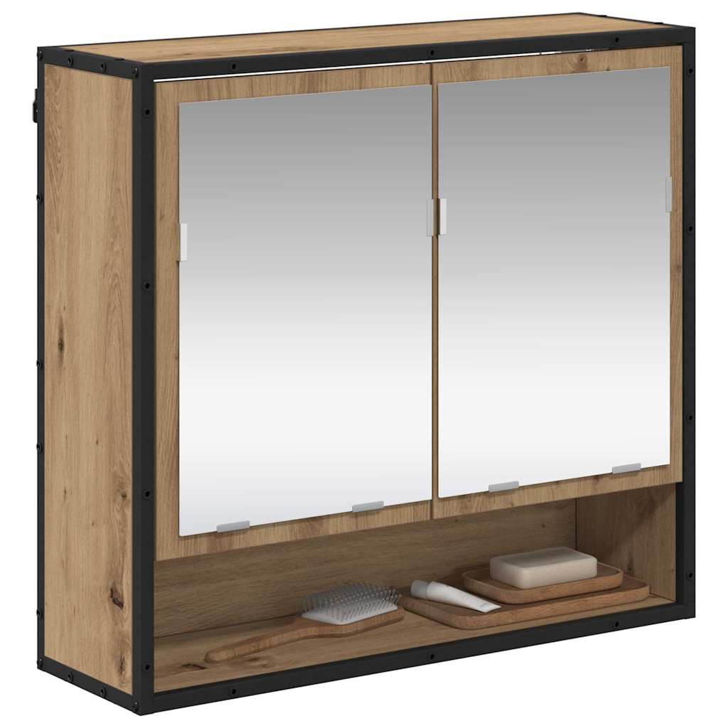 vidaXL Wandregal mit Regal Wandmontiert Artisan-Eiche 65 x 20 x 60 cm