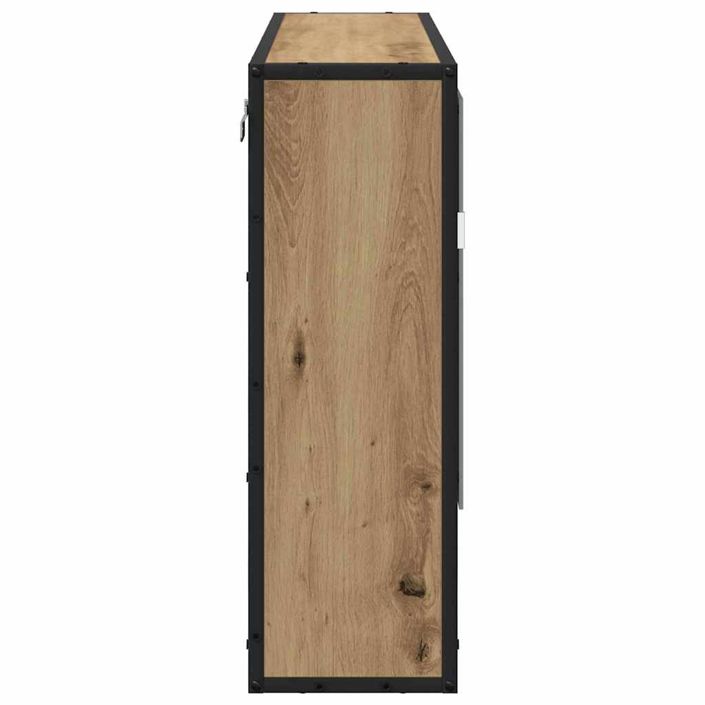 vidaXL Wandregal mit Regal Wandmontiert Artisan-Eiche 65 x 20 x 60 cm