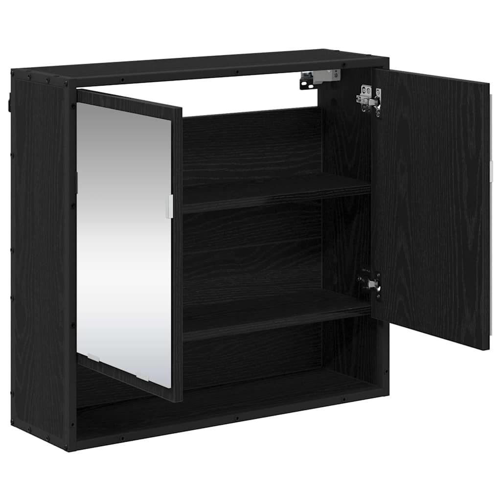vidaXL Wandregal mit Regal Schwarz Eichen-Optik 65 x 20 x 60 cm