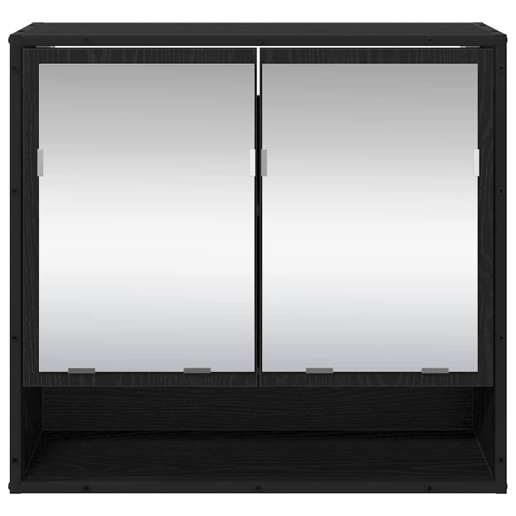 vidaXL Wandregal mit Regal Schwarz Eichen-Optik 65 x 20 x 60 cm