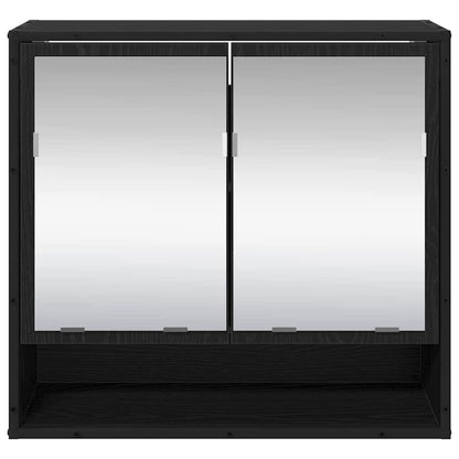 vidaXL Wandregal mit Regal Schwarz Eichen-Optik 65 x 20 x 60 cm