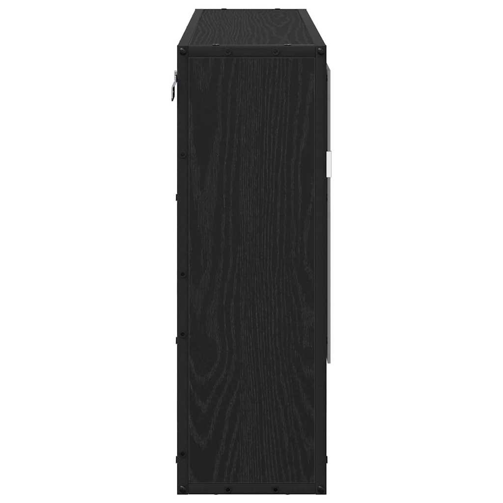 vidaXL Wandregal mit Regal Schwarz Eichen-Optik 65 x 20 x 60 cm