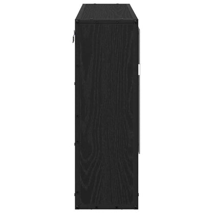 vidaXL Wandregal mit Regal Schwarz Eichen-Optik 65 x 20 x 60 cm