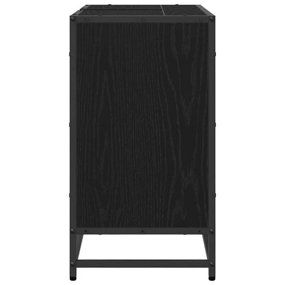 Waschbeckenschrank mit Tür Schwarz Eichen-Optik 65 x 33 x 60 cm