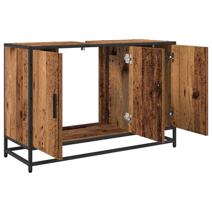 vidaXL Badezimmerschrank mit Tür Altholz 90 x 33 x 60 cm Holzwerkstoff