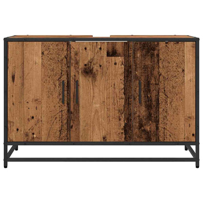 vidaXL Badezimmerschrank mit Tür Altholz 90 x 33 x 60 cm Holzwerkstoff