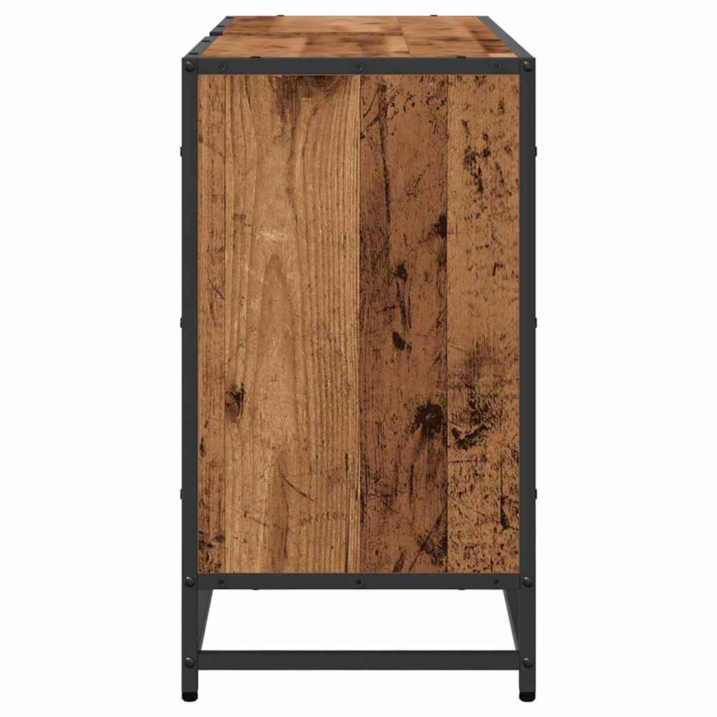 vidaXL Badezimmerschrank mit Tür Altholz 90 x 33 x 60 cm Holzwerkstoff