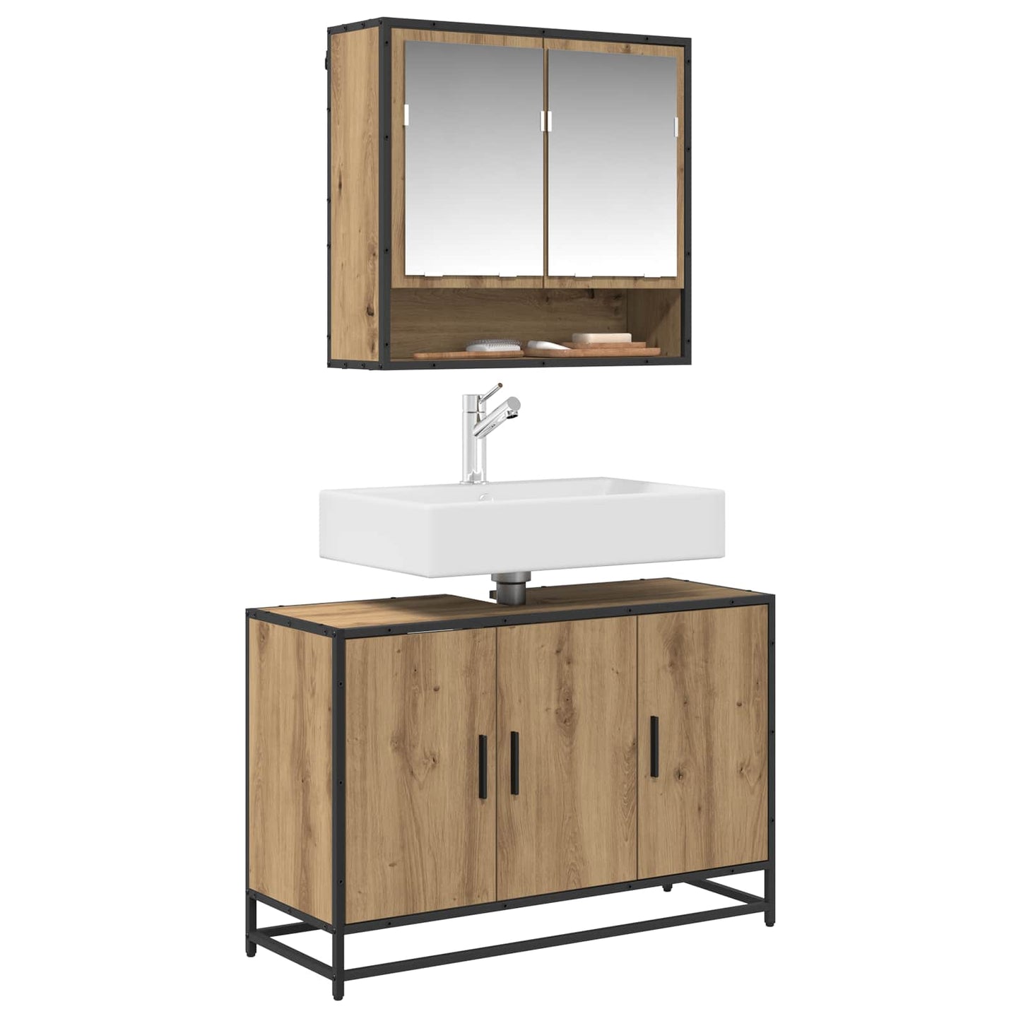 vidaXL Badezimmerschrank Artisan-Eiche 90 x 33 x 60 cm Holzwerkstoff