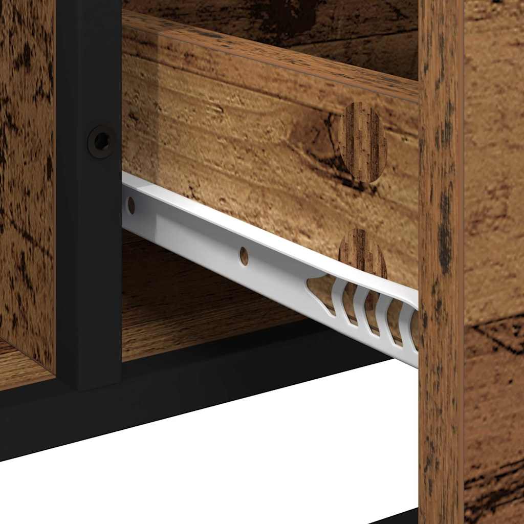 vidaXL Badezimmerschrank mit Tür Altholz 65 x 33 x 60 cm Holzwerkstoff
