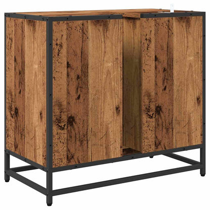 vidaXL Badezimmerschrank mit Tür Altholz 65 x 33 x 60 cm Holzwerkstoff