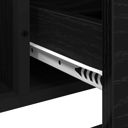 vidaXL Badezimmerschrank mit Tür Schwarz Eichen-Optik 65 x 33 x 60 cm
