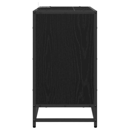 vidaXL Badezimmerschrank mit Tür Schwarz Eichen-Optik 65 x 33 x 60 cm