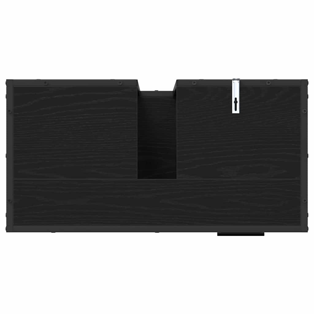 vidaXL Badezimmerschrank mit Tür Schwarz Eichen-Optik 65 x 33 x 60 cm