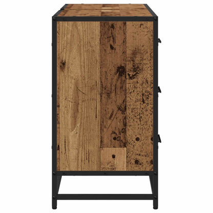 vidaXL Badezimmer Waschbecken Schrank mit Tür Altholz 80 x 33 x 60 cm