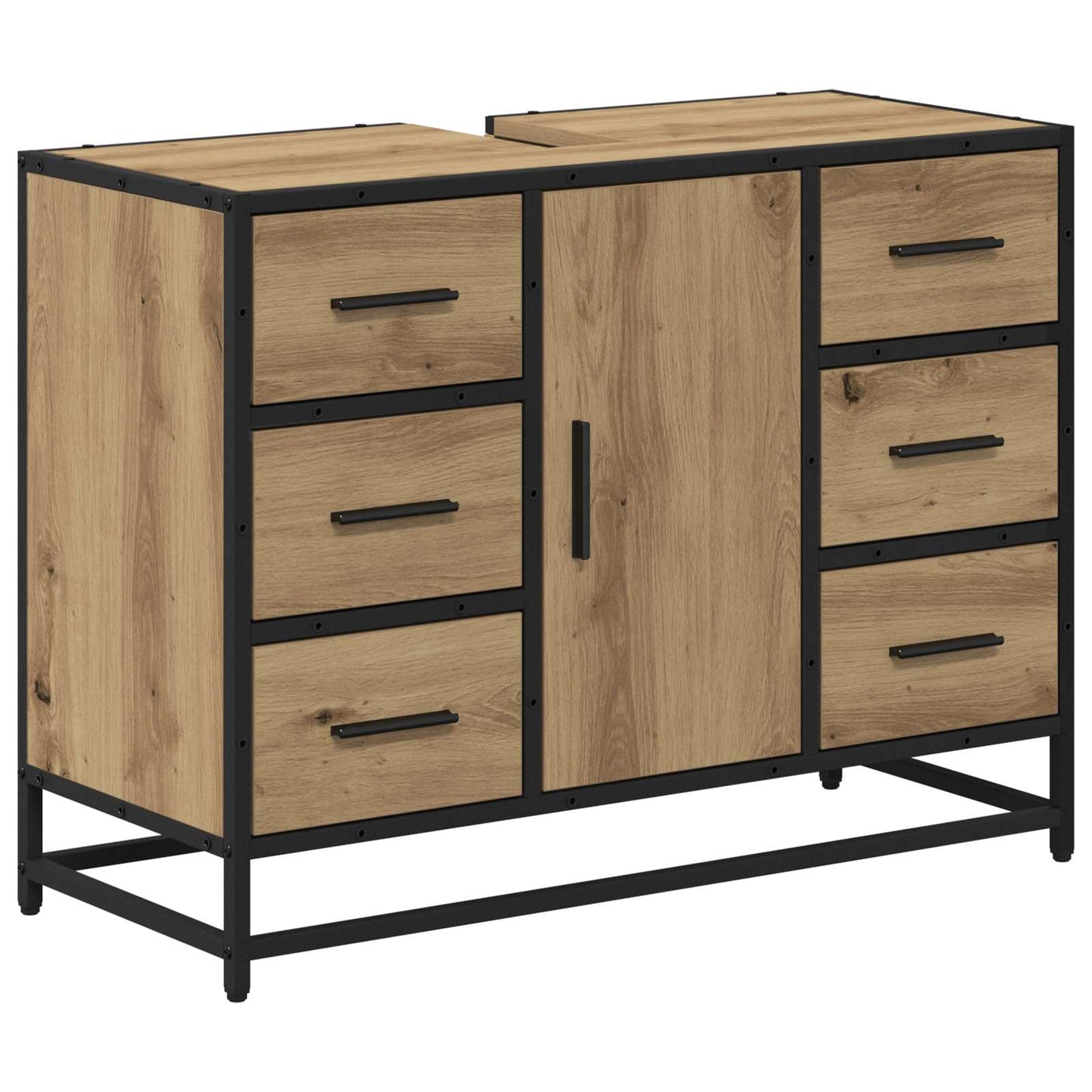 vidaXL Badezimmer Waschbecken Schrank Artisan-Eiche 80 x 33 x 60 cm