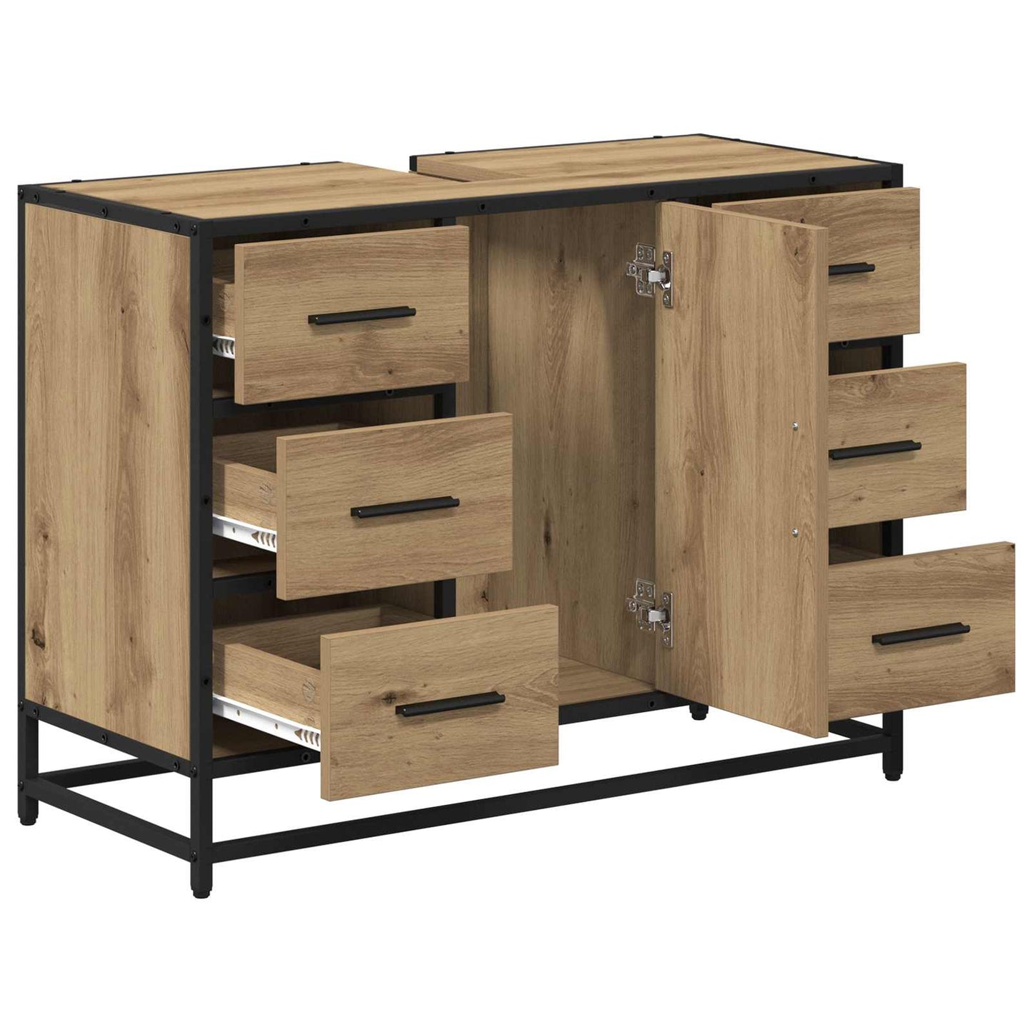 vidaXL Badezimmer Waschbecken Schrank Artisan-Eiche 80 x 33 x 60 cm