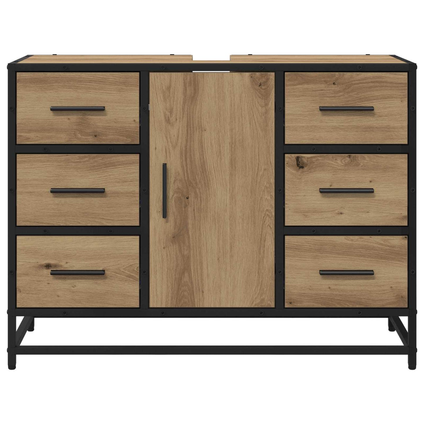 vidaXL Badezimmer Waschbecken Schrank Artisan-Eiche 80 x 33 x 60 cm