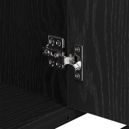 vidaXL Badezimmerschrank mit Tür Schwarz Eichen-Optik 80 x 33 x 60 cm