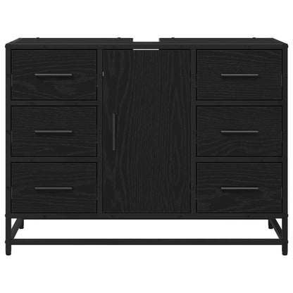 vidaXL Badezimmerschrank mit Tür Schwarz Eichen-Optik 80 x 33 x 60 cm